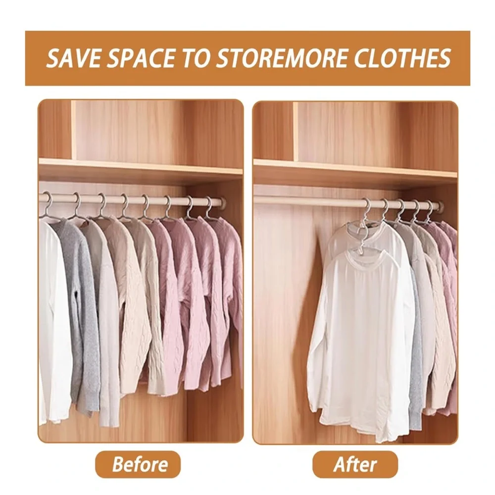 SPACE SAVING CASCADING HANGER HOOK FOR CLOTHES AND USE W/PLASTIC HANGERS AMT: 50 - Picture 6 of 8